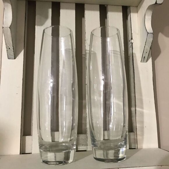 Libbey Bud Vases 2‎ Clear Glass - Picture 8 of 14